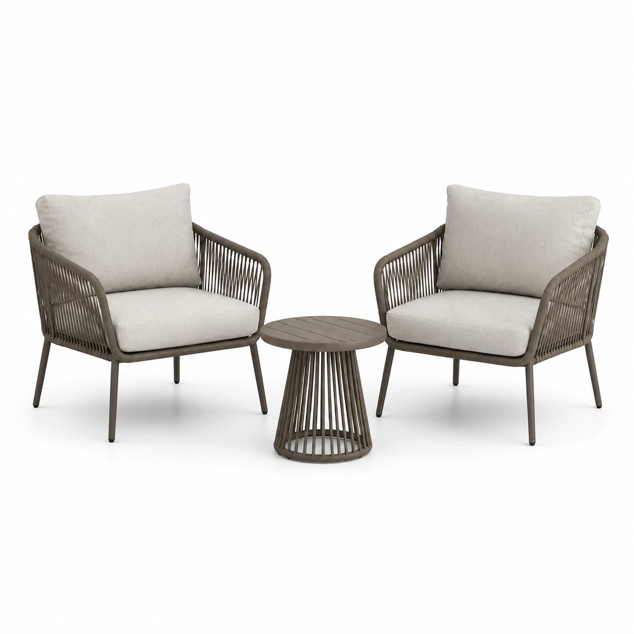 Zestaw ogrodowy kawowy 3-czesciowy – Taupe-vikenhome